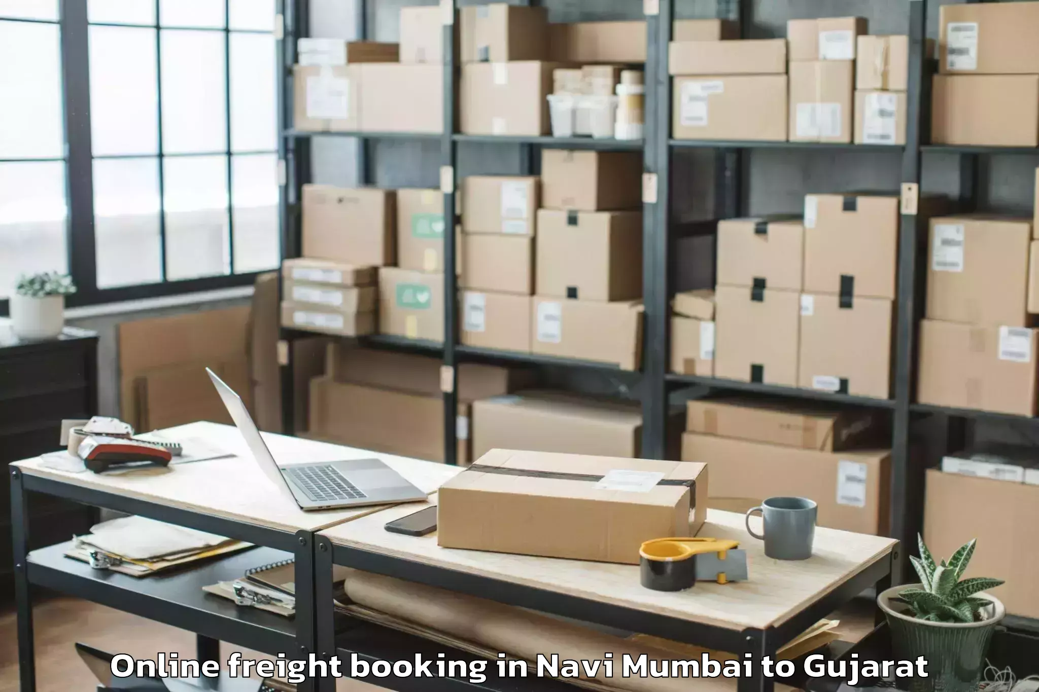 Trusted Navi Mumbai to Vartej Online Freight Booking